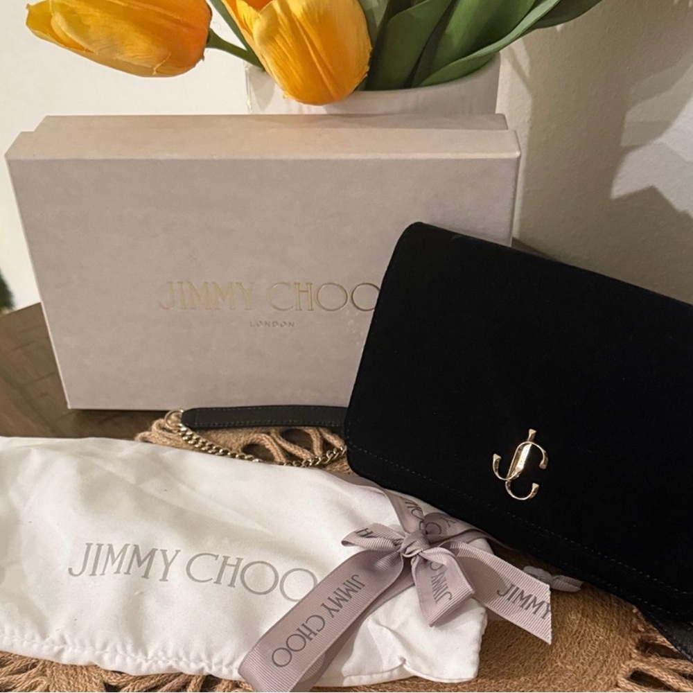 Jimmy Choo Black Clutch with Gold Accent